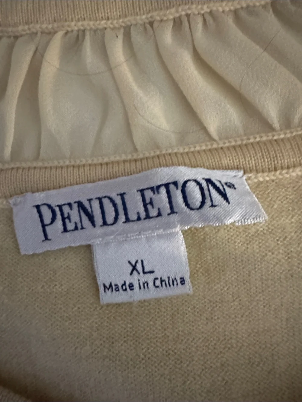 Pendleton Pale Yellow Ruffle-Neck Tank - Picture 4 of 7